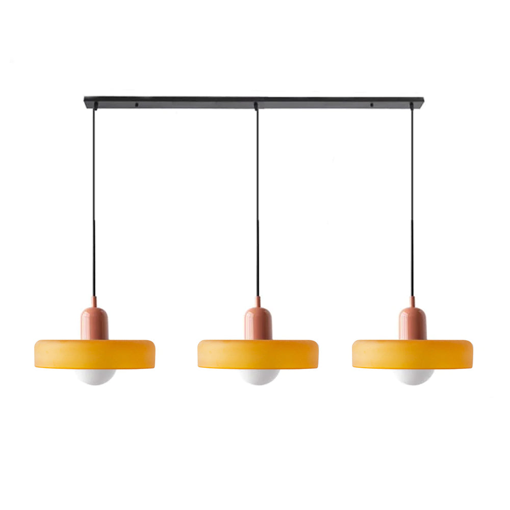 Adjustable contemporary ceiling lamp with three light points for kitchen and dining room