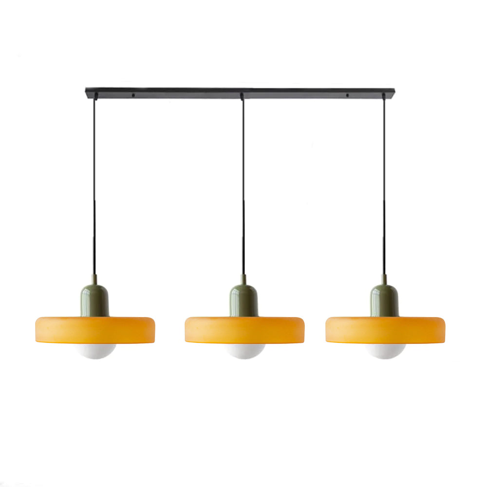 Adjustable contemporary ceiling lamp with three light points for kitchen and dining room