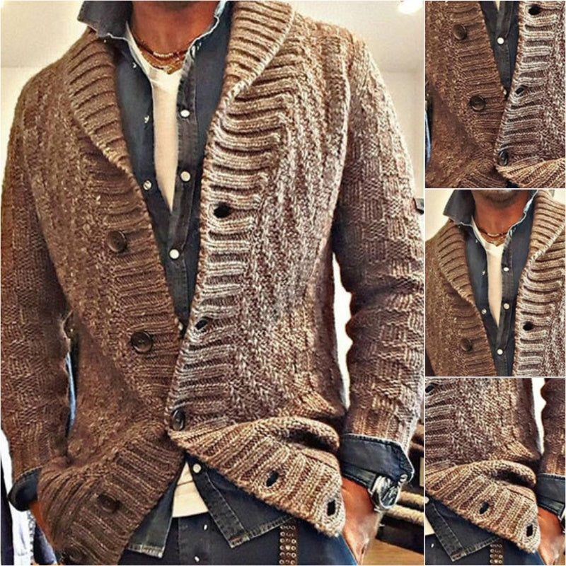 Giacca smart casual da uomo stile cardigan con colletto classico