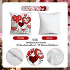 Walentynkowy Zestaw Czterech Poszewek na Poduszki Cushion