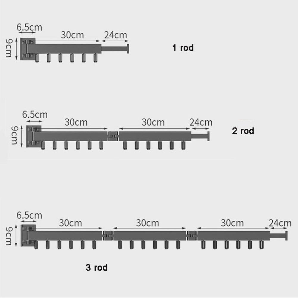 Praktyczna rozkładana suszarka do ubrań montowana na ścianie