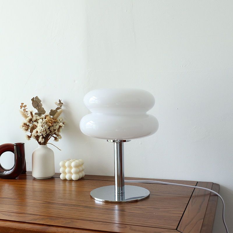 Retro Italian soft glass LED table lamp providing a calm and relaxing atmosphere