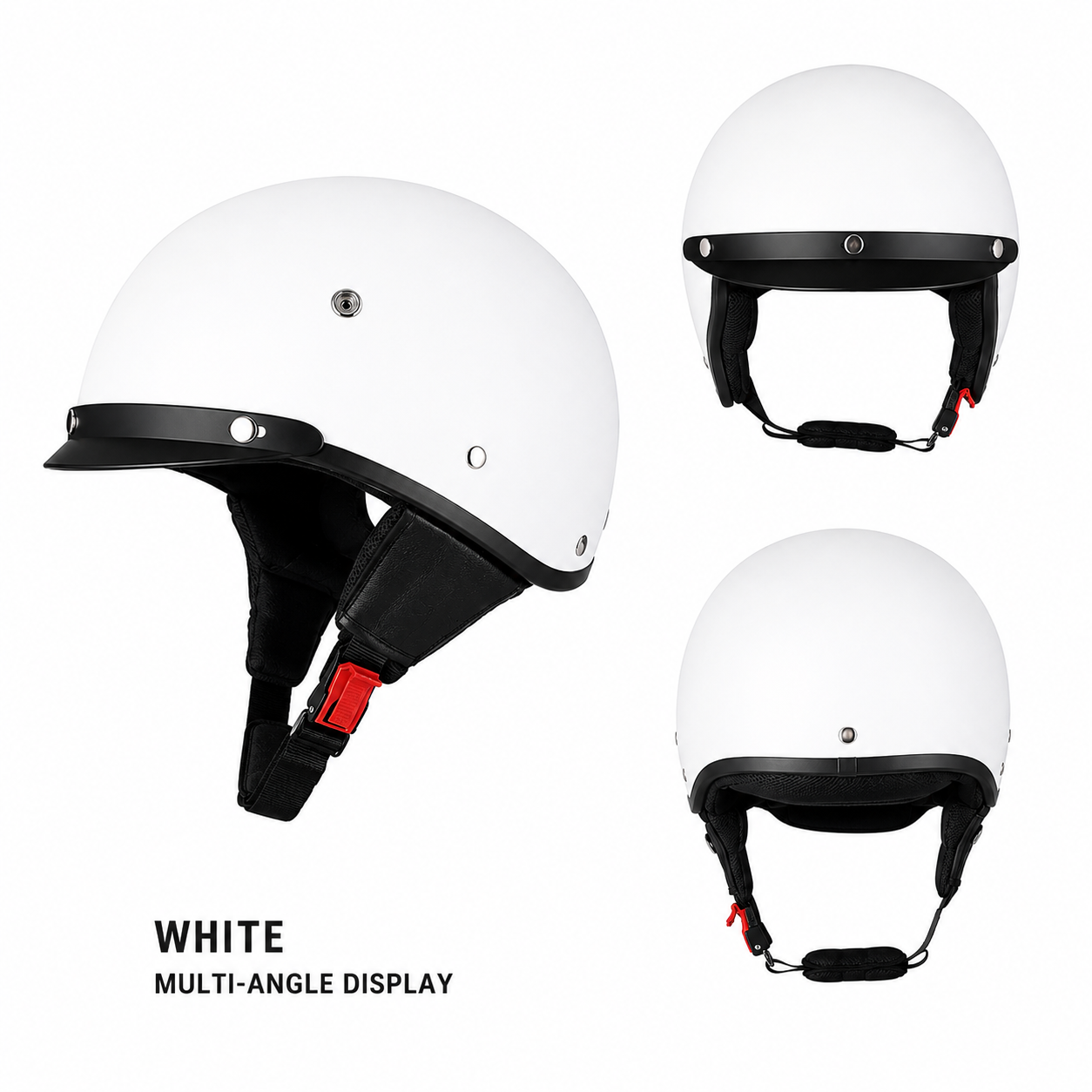 Casco moto urbano semi-integrale – stile retrò con visiera e chiusura rapida
