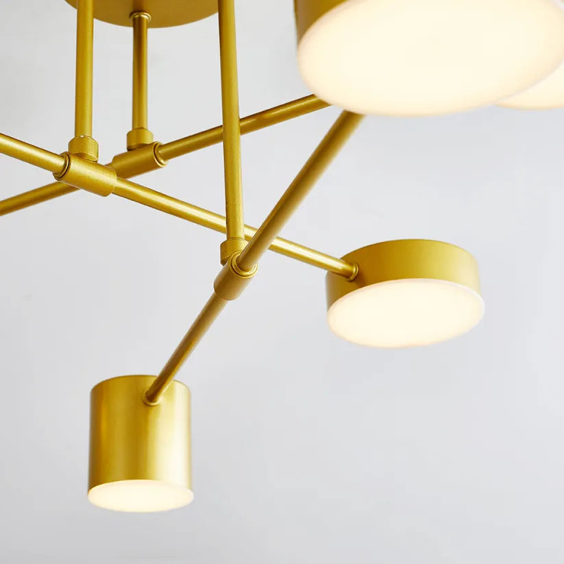 Elegante illuminazione da soffitto a sei teste con modalità colore regolabili