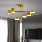 Elegante illuminazione da soffitto a sei teste con modalità colore regolabili