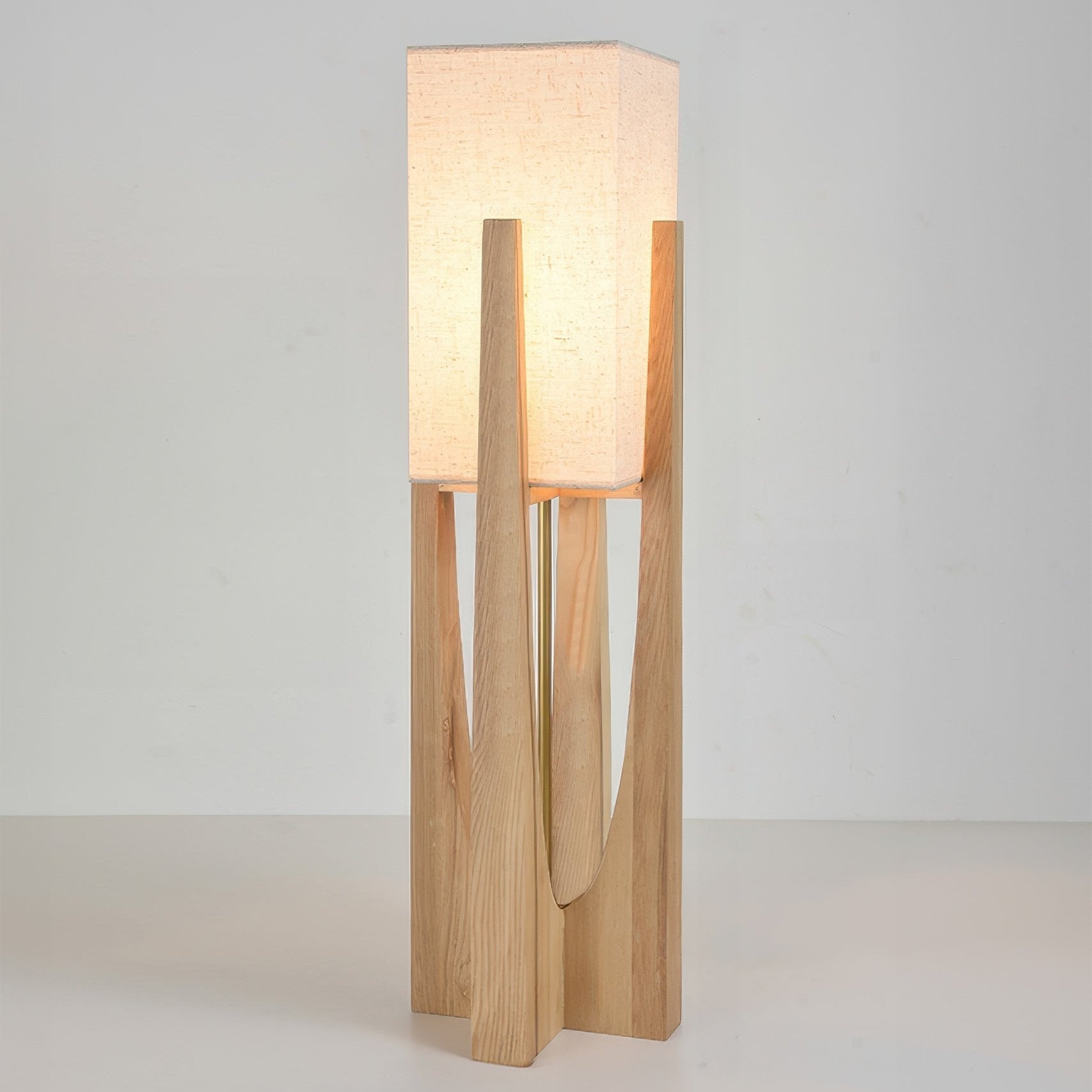 Lampada da terra LED stile giapponese struttura in legno