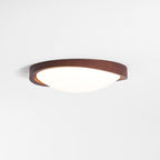 Orzechowy lampa sufitowa LED z zakrzywioną krawędzią do salonu