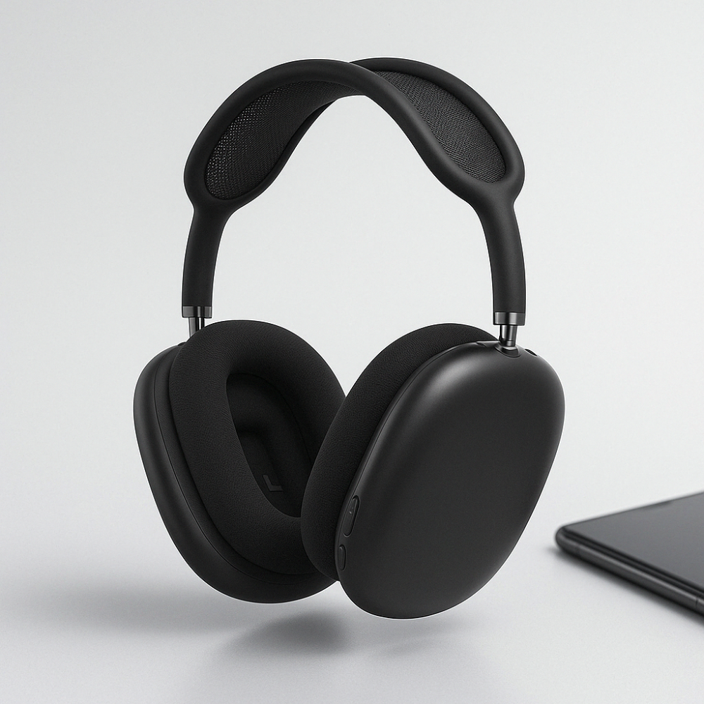 Draadloze Bluetooth-hoofdtelefoon met ingebouwde microfoon