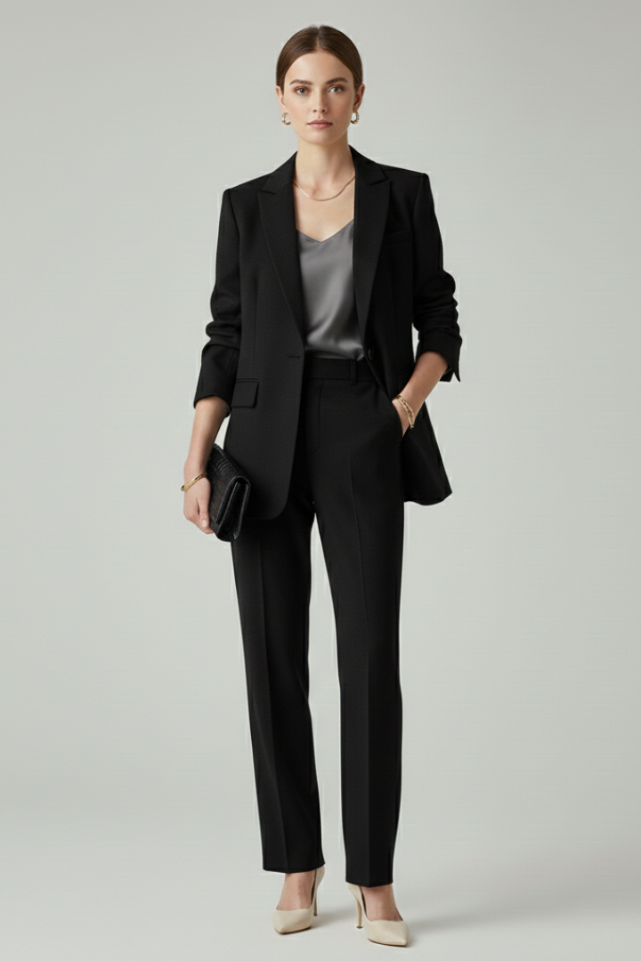Ensemble pour femme avec blazer structuré et pantalon droit