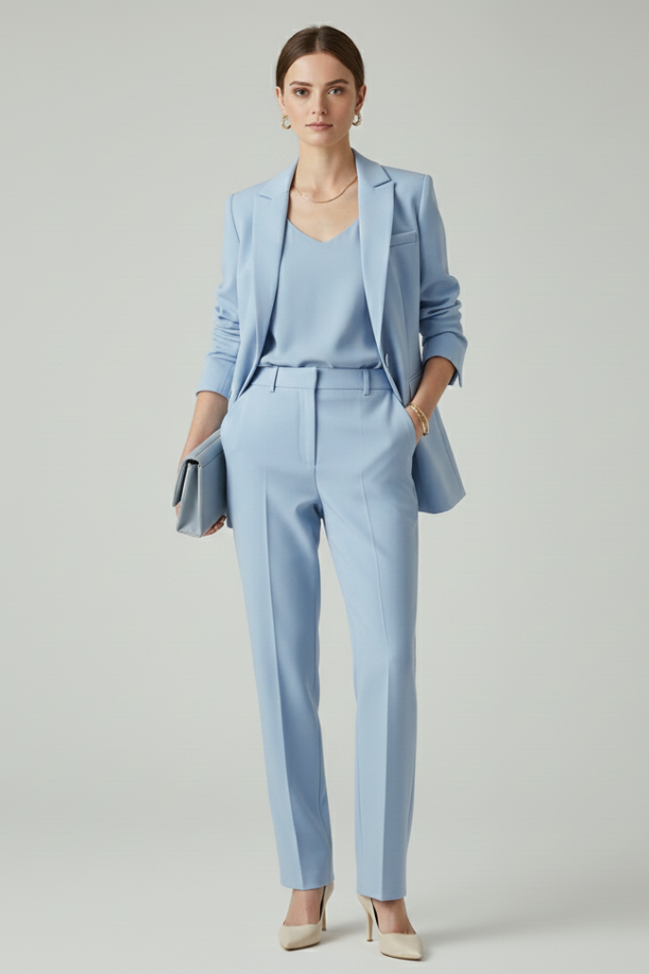 Ensemble pour femme avec blazer structuré et pantalon droit