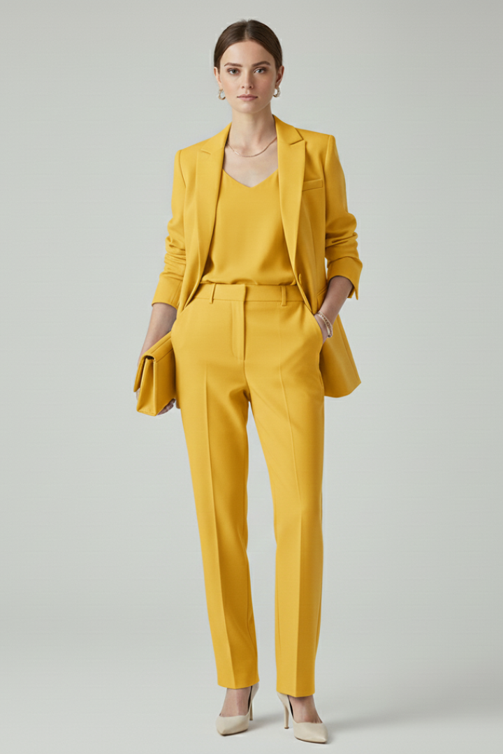 Ensemble pour femme avec blazer structuré et pantalon droit