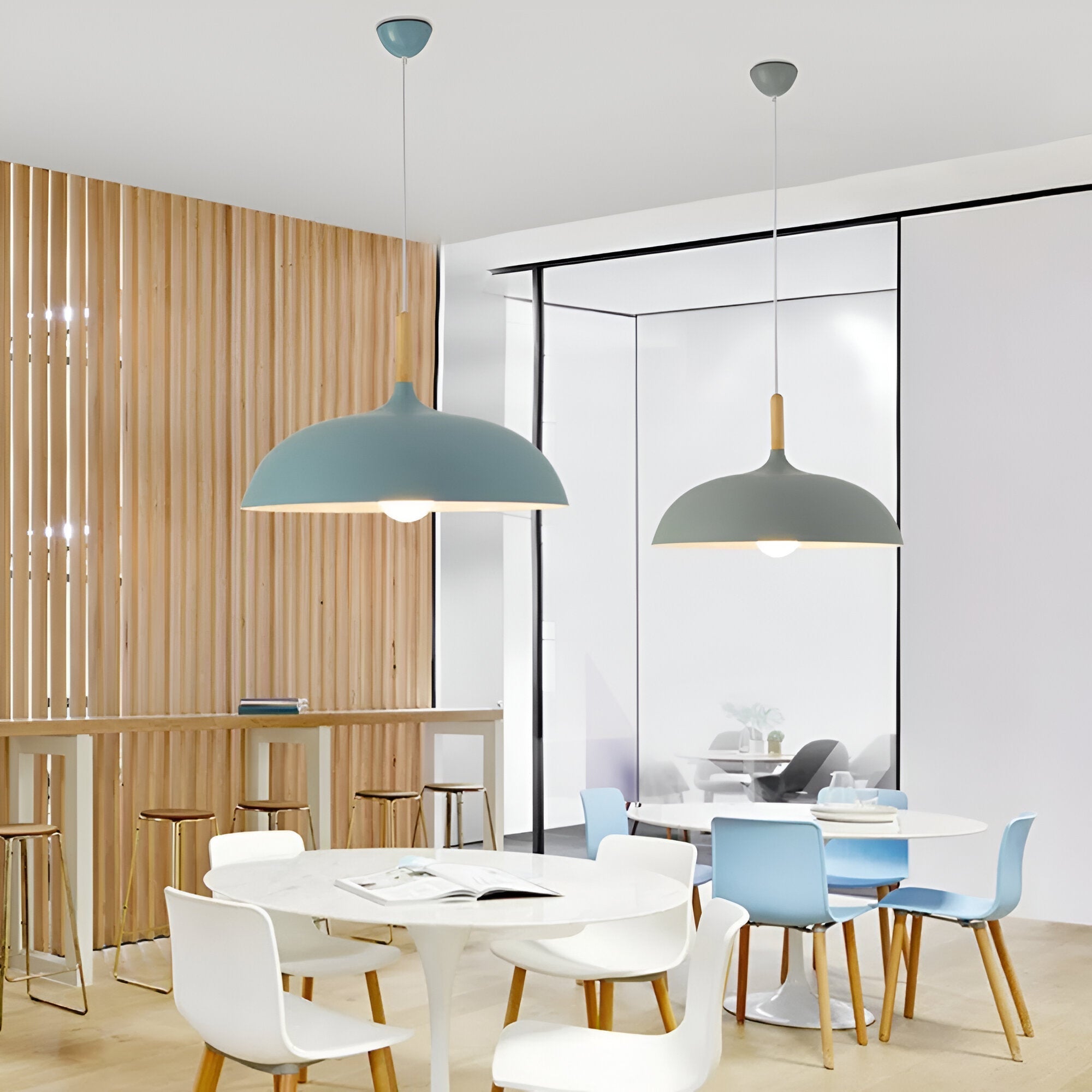 Refined warm Scandinavian wooden pendant lamp for home
