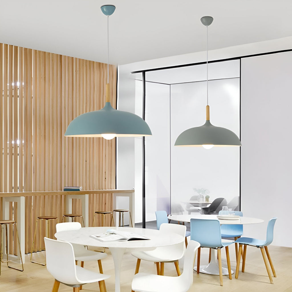 Lampada a sospensione in legno stile scandinavo illuminazione calda