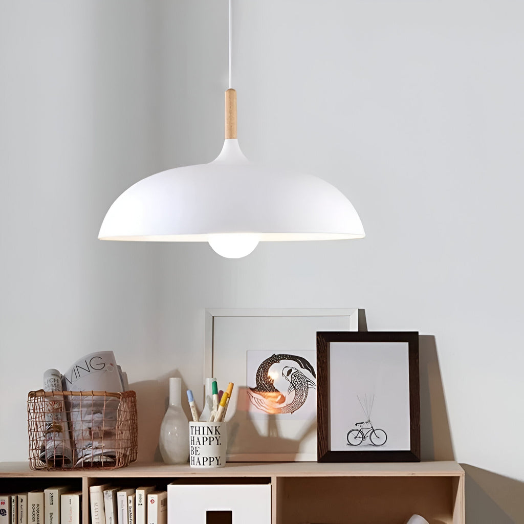 Lampada a sospensione in legno stile scandinavo illuminazione calda