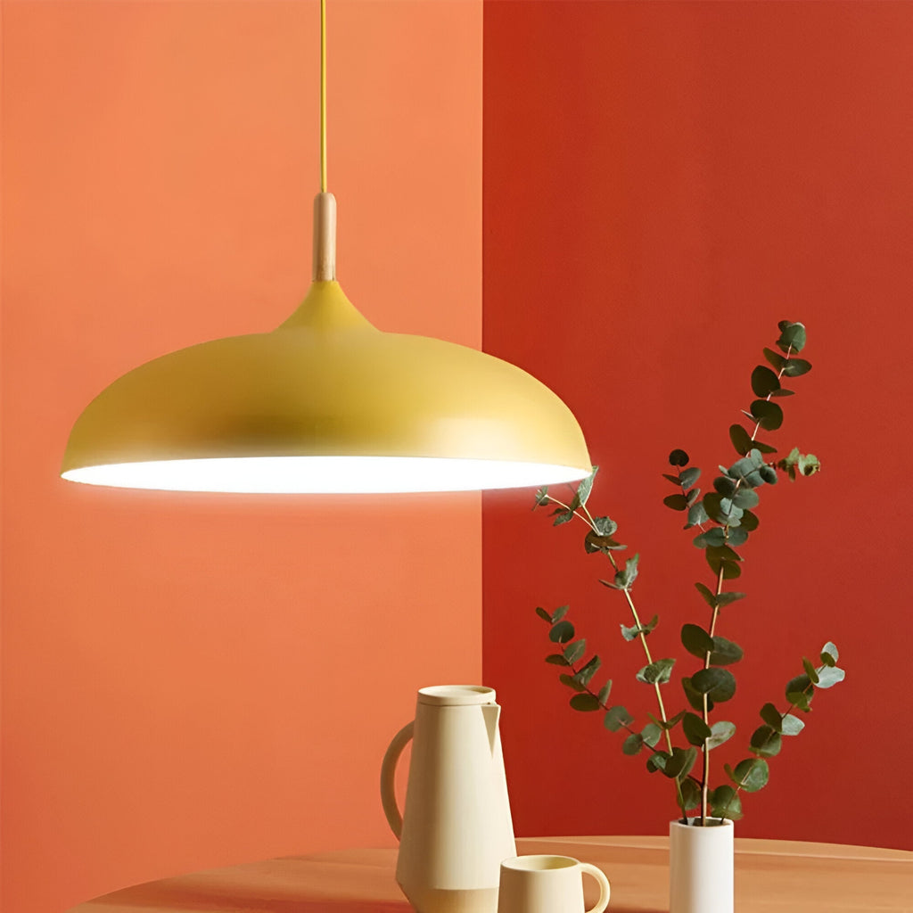Refined warm Scandinavian wooden pendant lamp for home