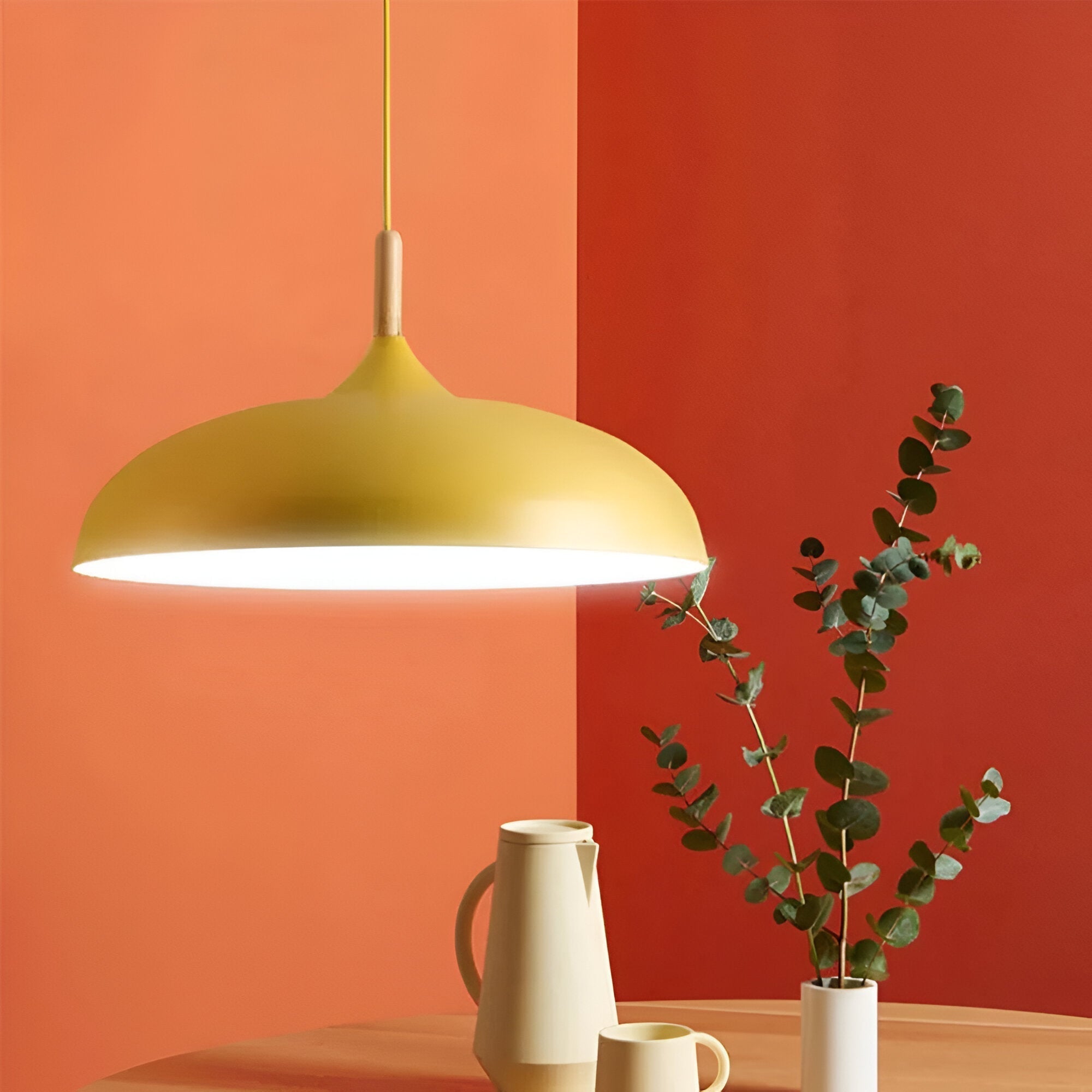 Refined warm Scandinavian wooden pendant lamp for home