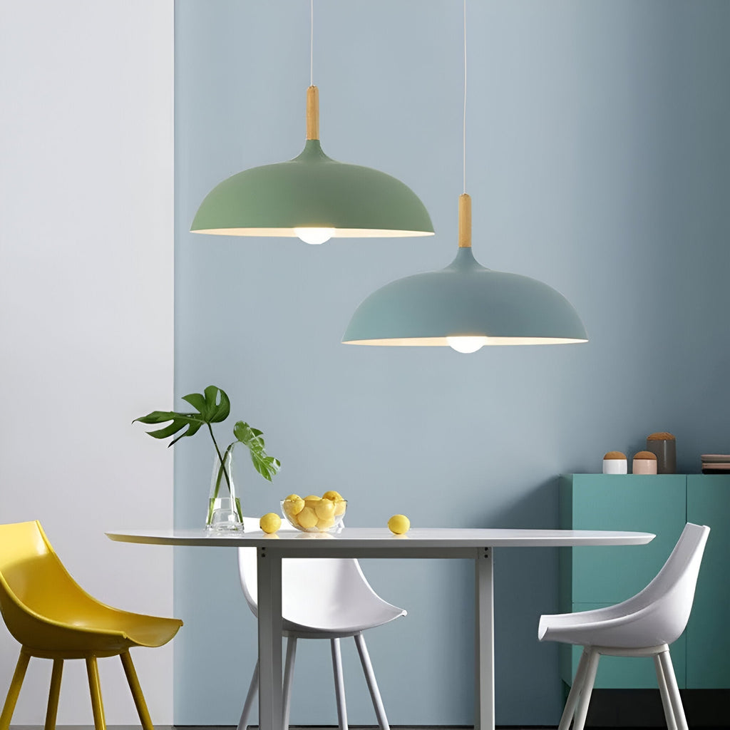 Lampada a sospensione in legno stile scandinavo illuminazione calda