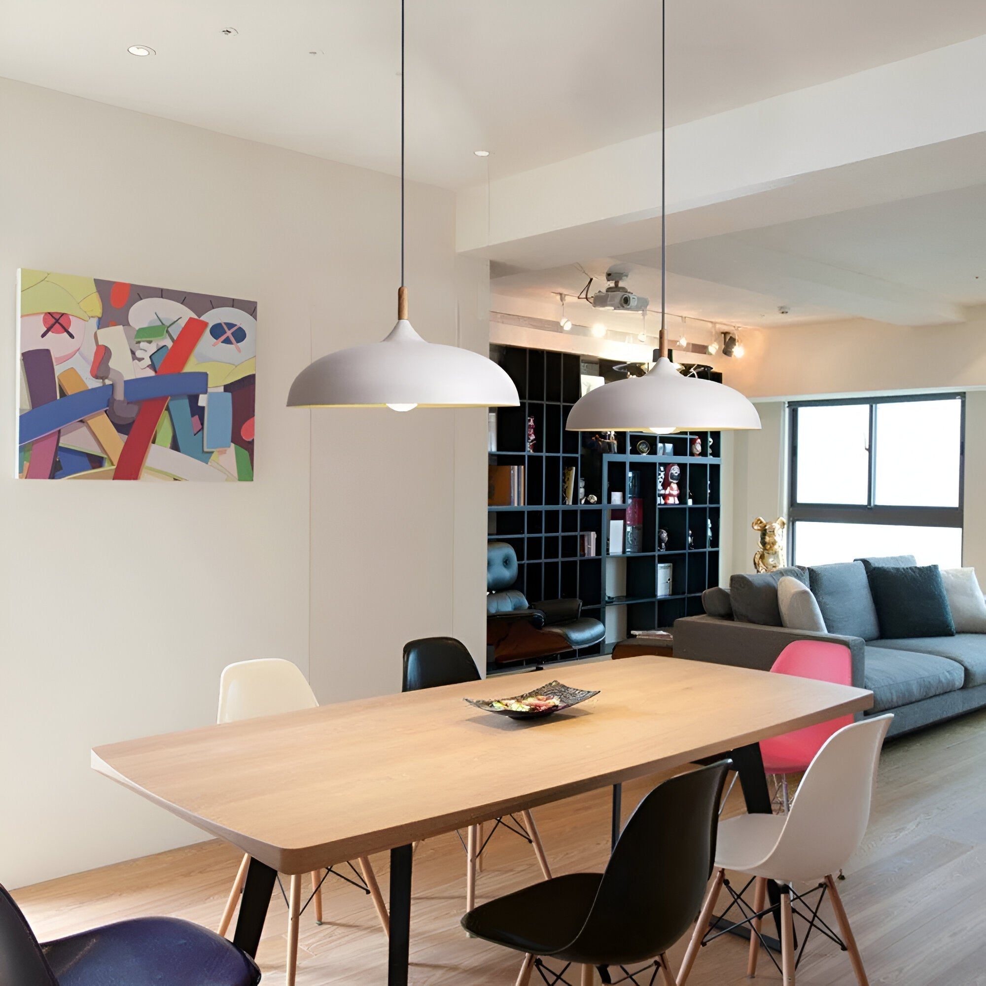 Refined warm Scandinavian wooden pendant lamp for home