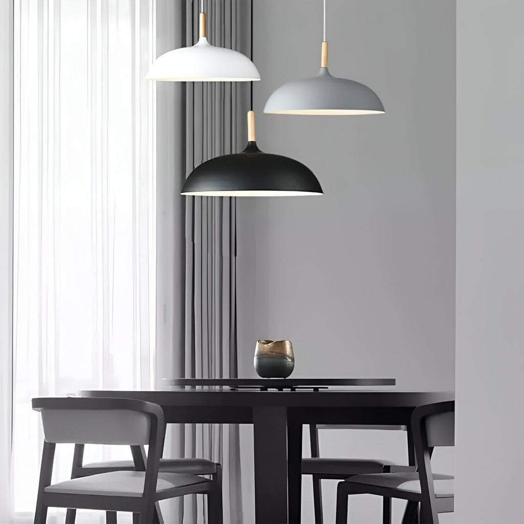 Refined warm Scandinavian wooden pendant lamp for home