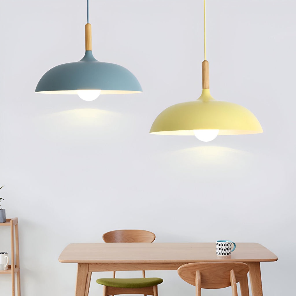 Refined warm Scandinavian wooden pendant lamp for home