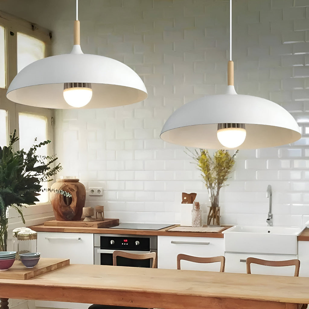 Lampada a sospensione in legno stile scandinavo illuminazione calda