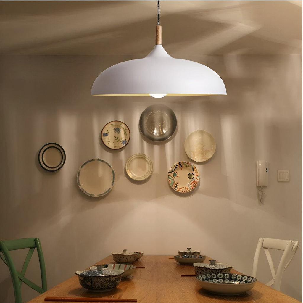 Lampada a sospensione in legno stile scandinavo illuminazione calda