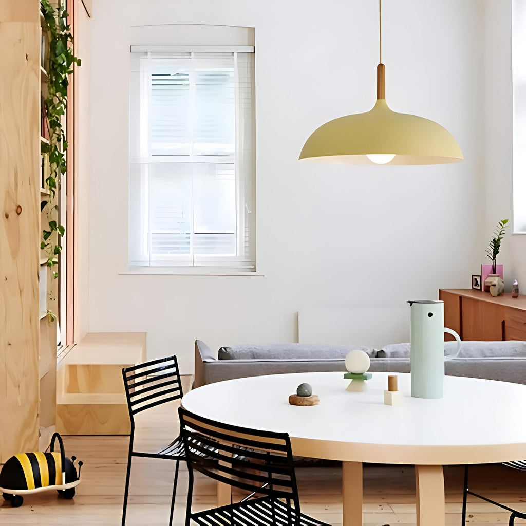 Lampada a sospensione in legno stile scandinavo illuminazione calda