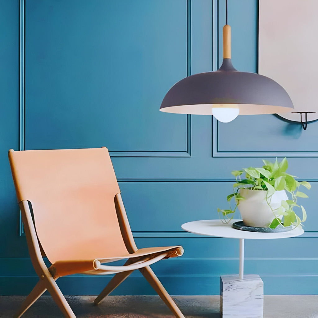 Lampada a sospensione in legno stile scandinavo illuminazione calda