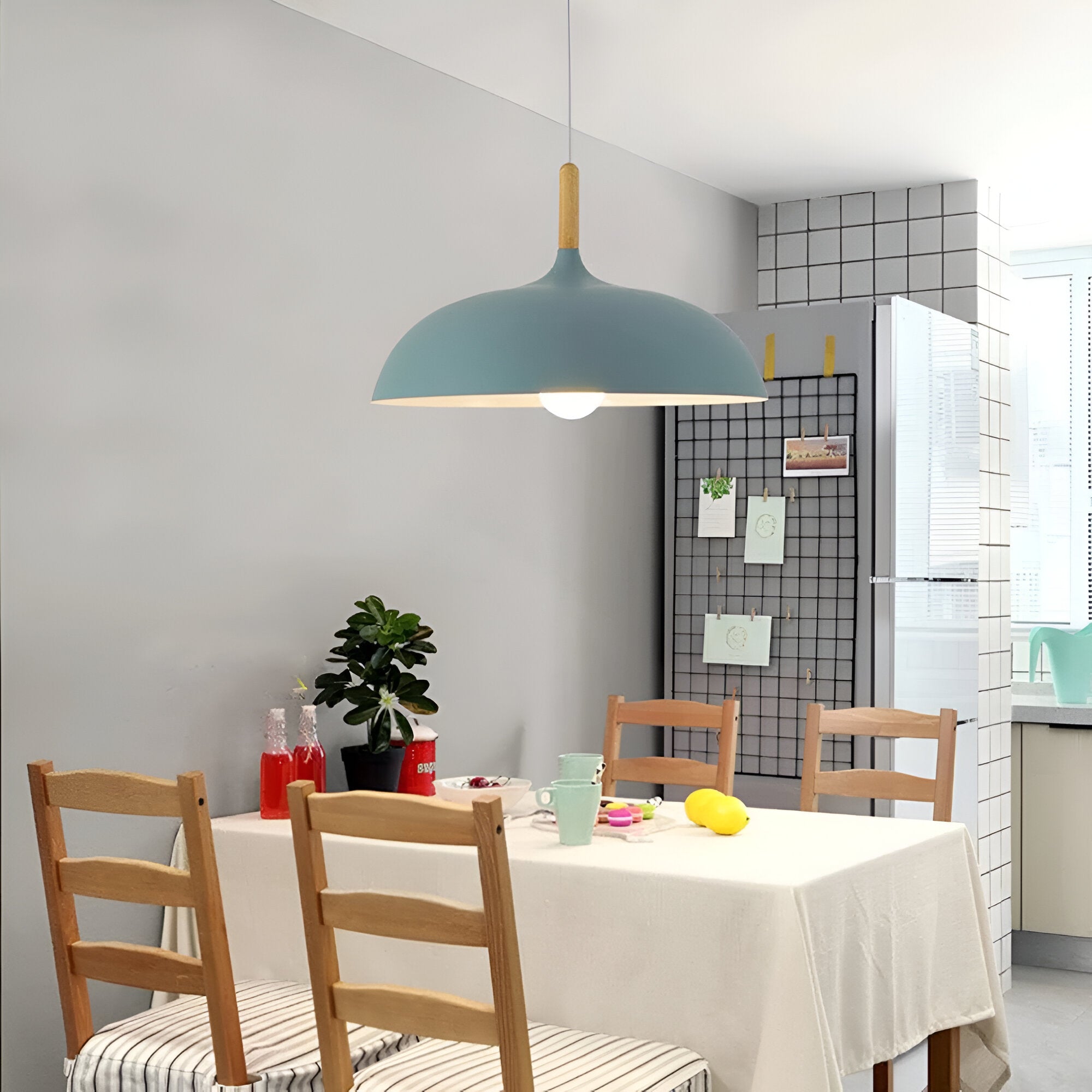 Refined warm Scandinavian wooden pendant lamp for home