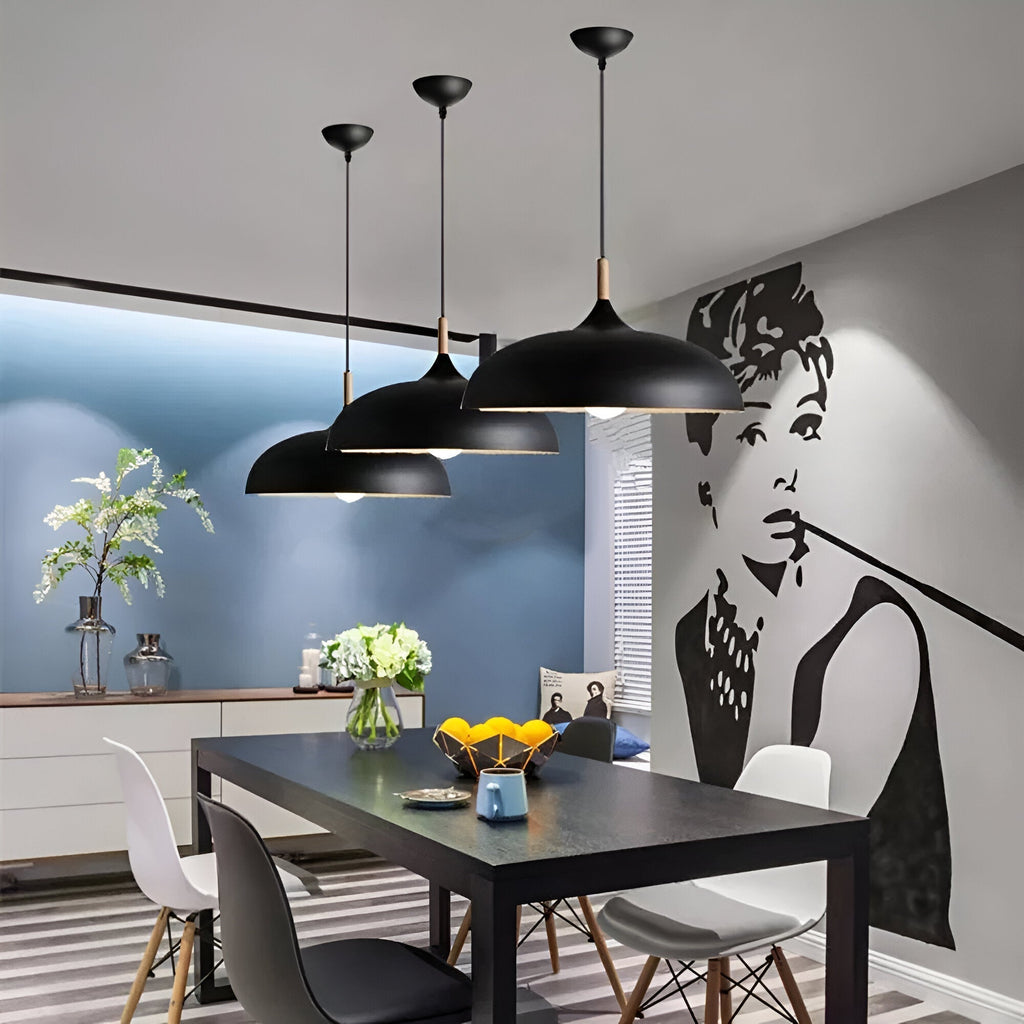 Lampada a sospensione in legno stile scandinavo illuminazione calda