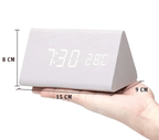 Minimalist wooden LED clock with sound activation for modern homes