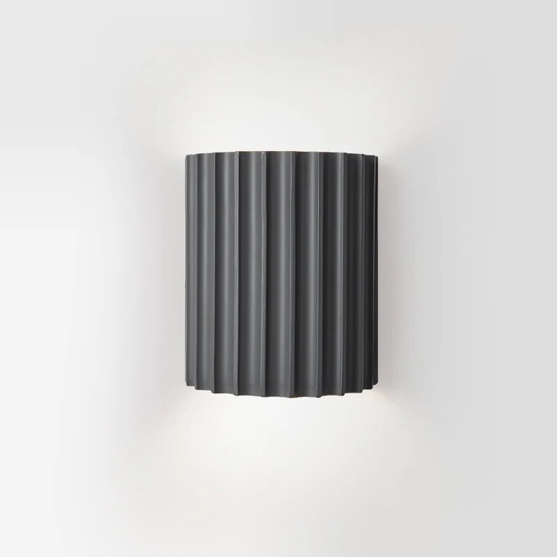 Minimalistyczna Lampa Ścienna Cylindryczny Żebrowany Design do Wnętrz