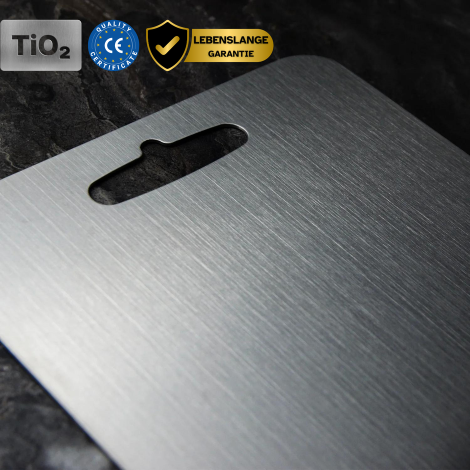 Safe Durable Non-Porous Titanium Cutting Board for Kitchen Use