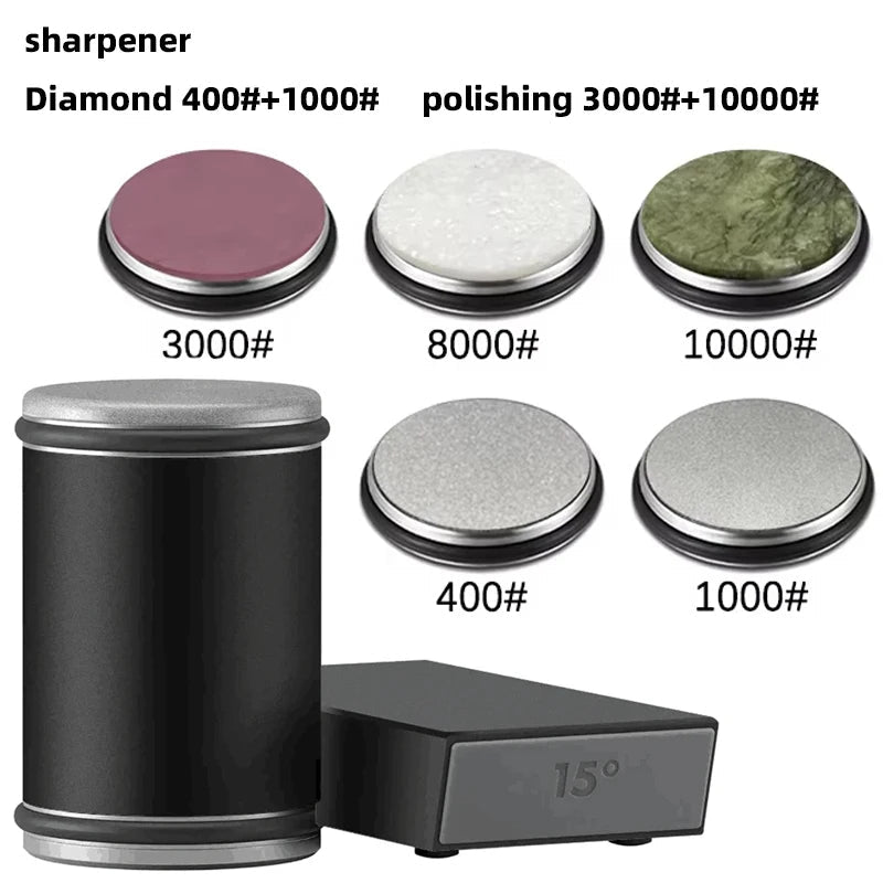 Zaawansowana ostrzałka do noży z rolką i zestawem magnetycznym