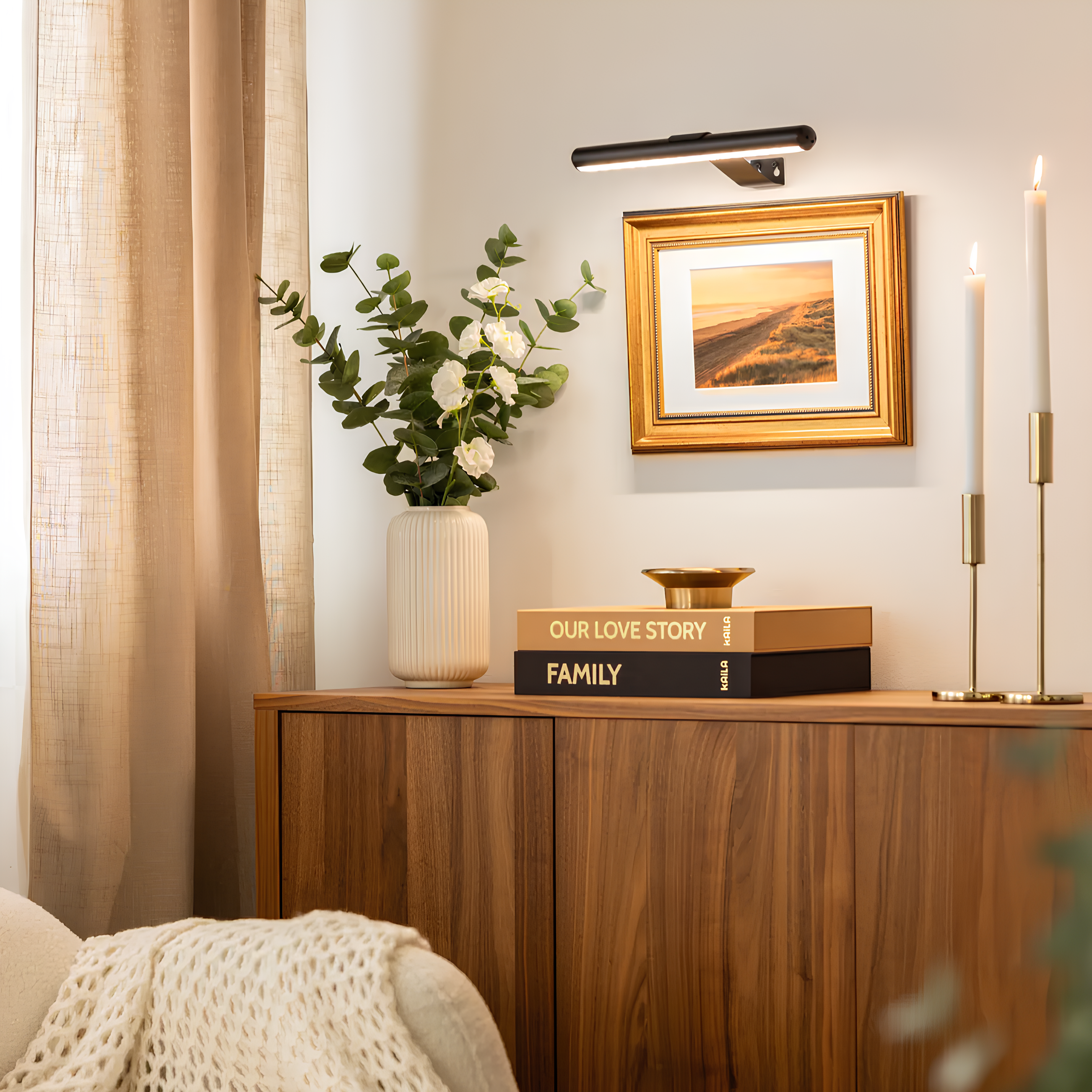 Wireless Wall Lamp for Paintings Adjustable LED Lighting