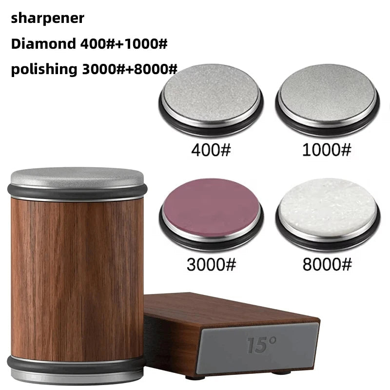 Zaawansowana ostrzałka do noży z rolką i zestawem magnetycznym