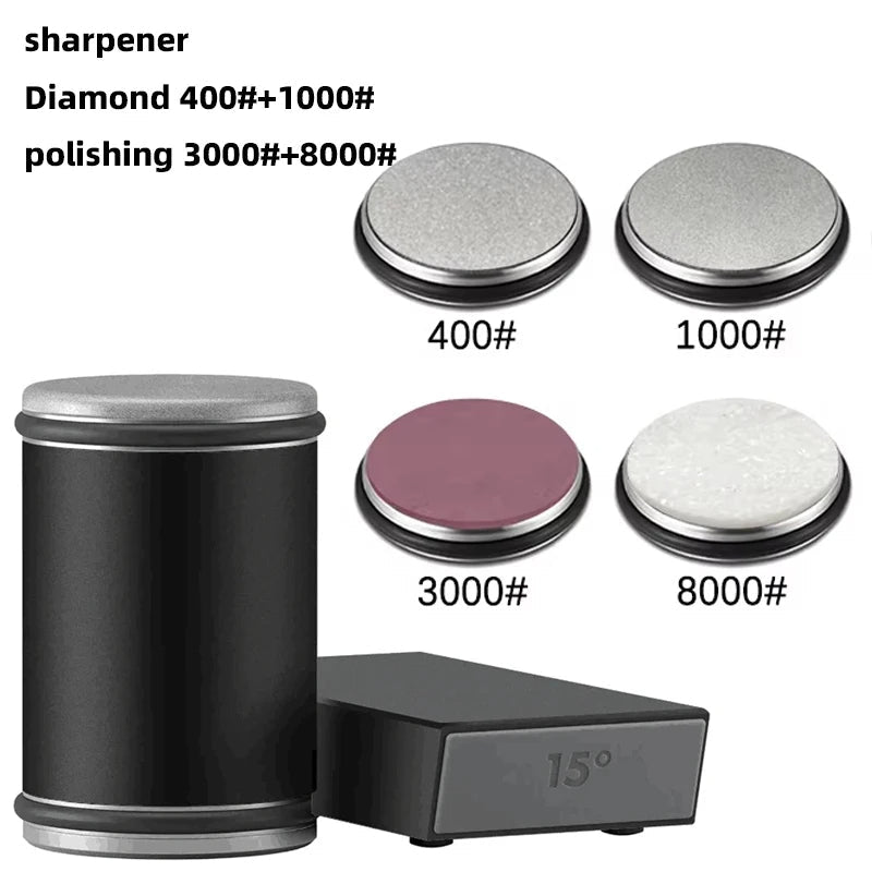 Zaawansowana ostrzałka do noży z rolką i zestawem magnetycznym