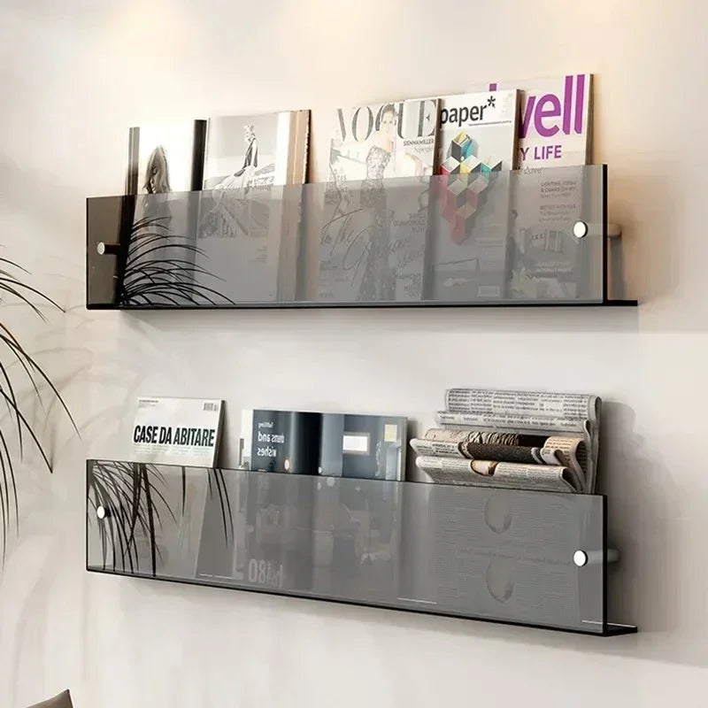 Étagères murales compactes pour ranger livres et disques