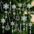 Acrylic Christmas Ornaments with Snowflakes Icicles and Crystal Clear Faceted Design - Image 5