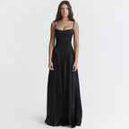 Robe maxi dos nu style corset pour soirée femme