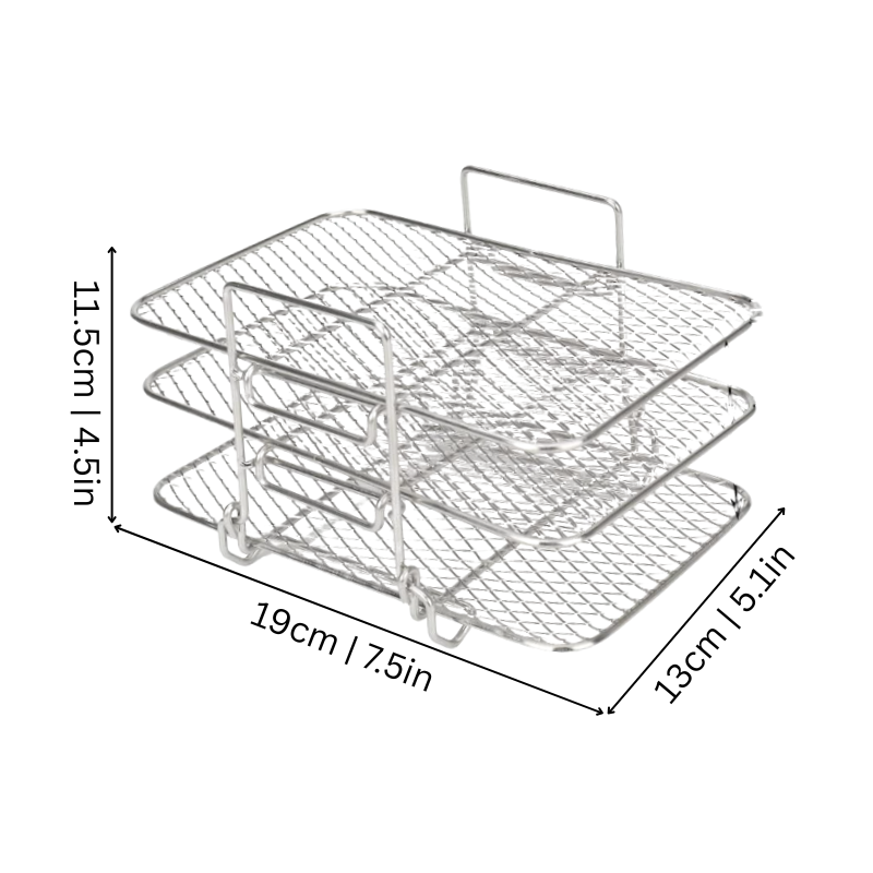 Air Fryer Accessories with 3-Tier Stackable Stainless Steel Mesh Rack - Image 2