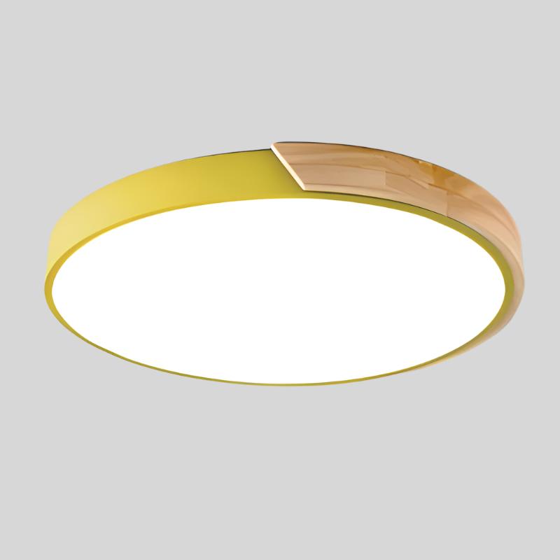 Nowoczesna drewniana lampa sufitowa LED typu plafon
