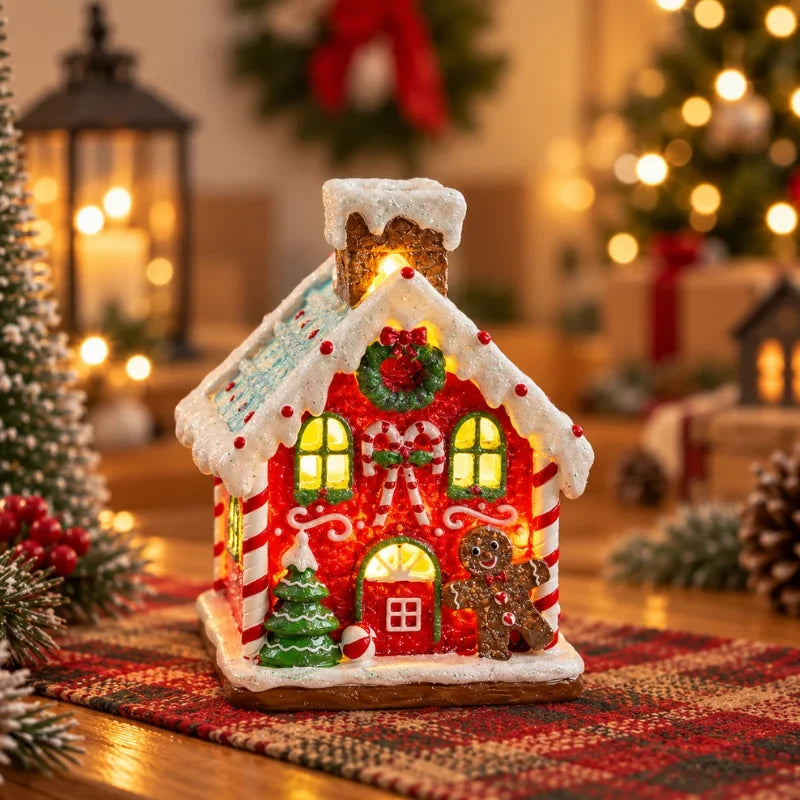 Animated Christmas Village with Lights Train and Miniature Figurines Tabletop Decoration - Image 14