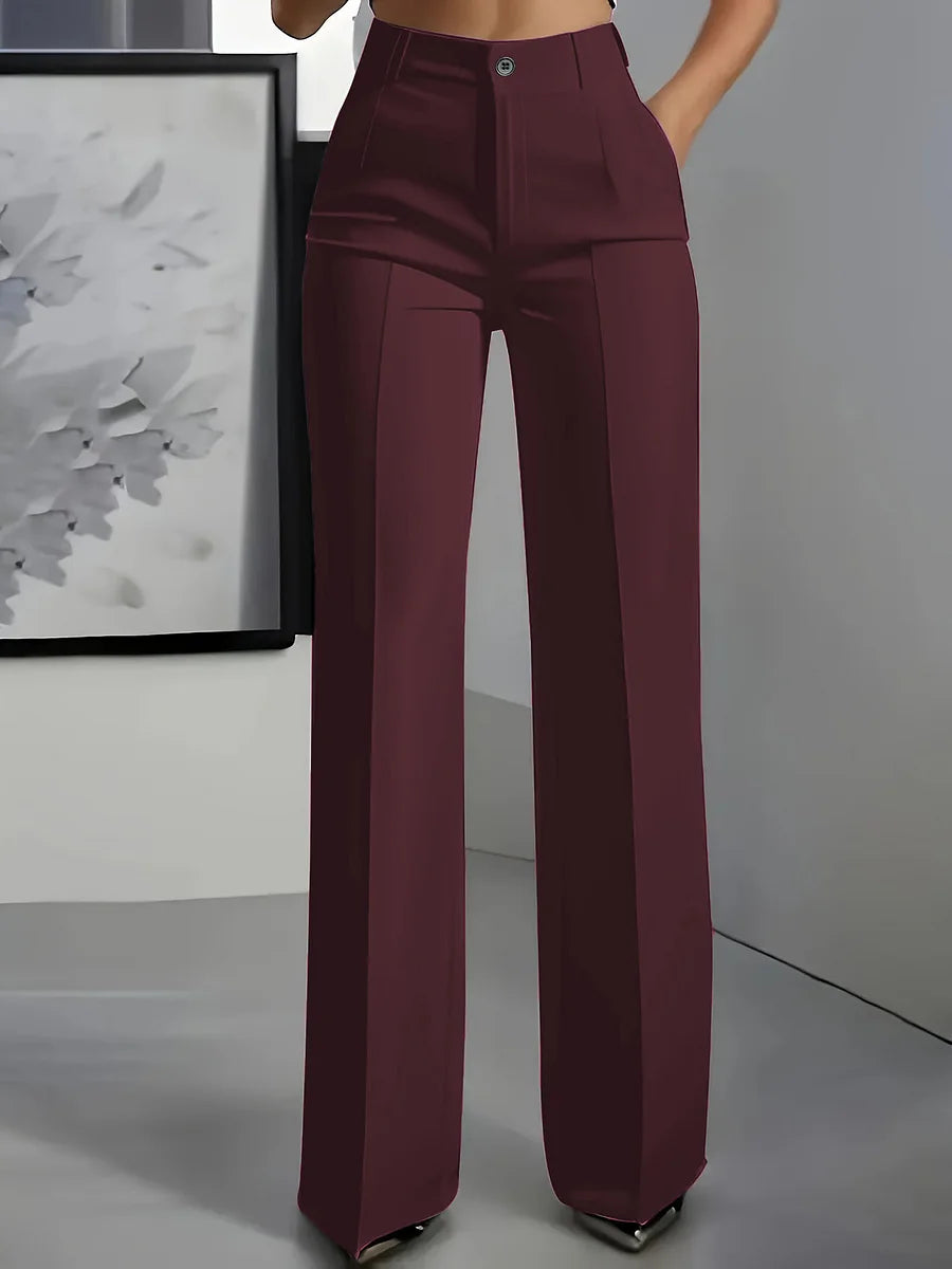 Weite Damenhose mit hoher Taille, elegant