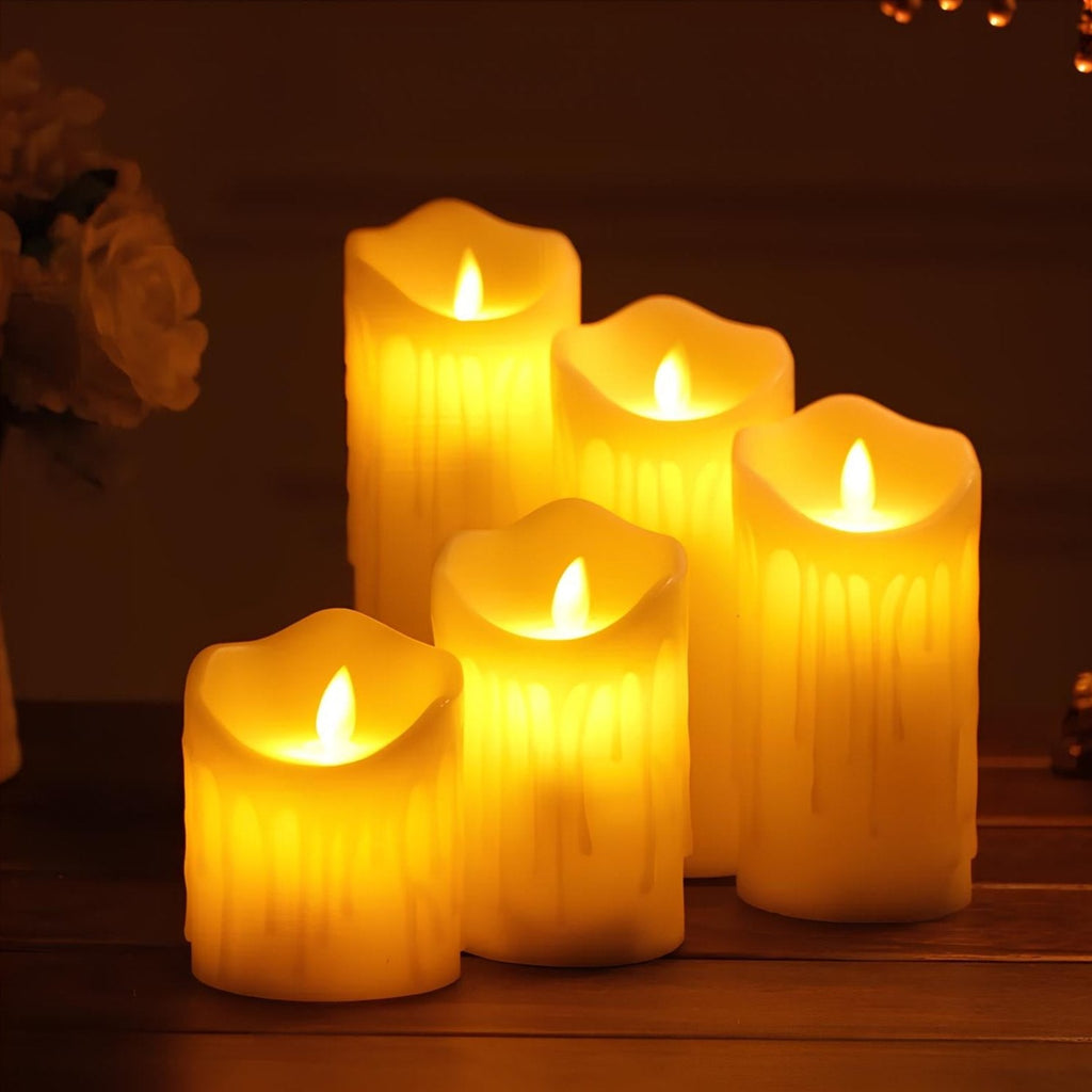 Bougies LED cylindriques sans flamme avec effet de lumière réaliste
