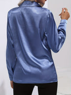 Blusa da donna con bottoni manica lunga stile casual