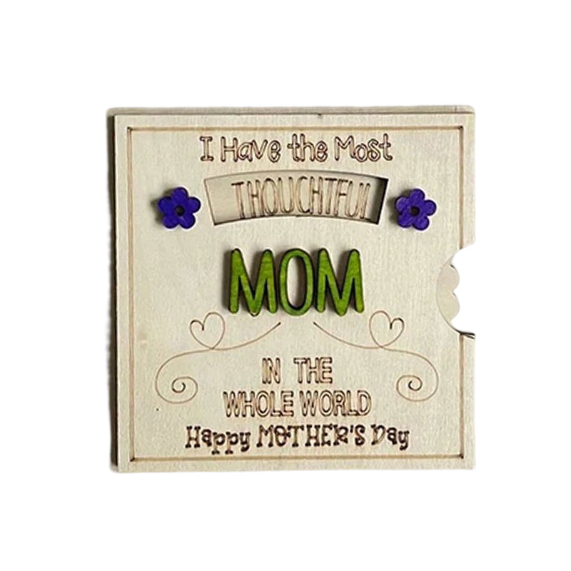 Drehbare Holz-Grußkarte – Geschenk zum Muttertag für Mama und Oma