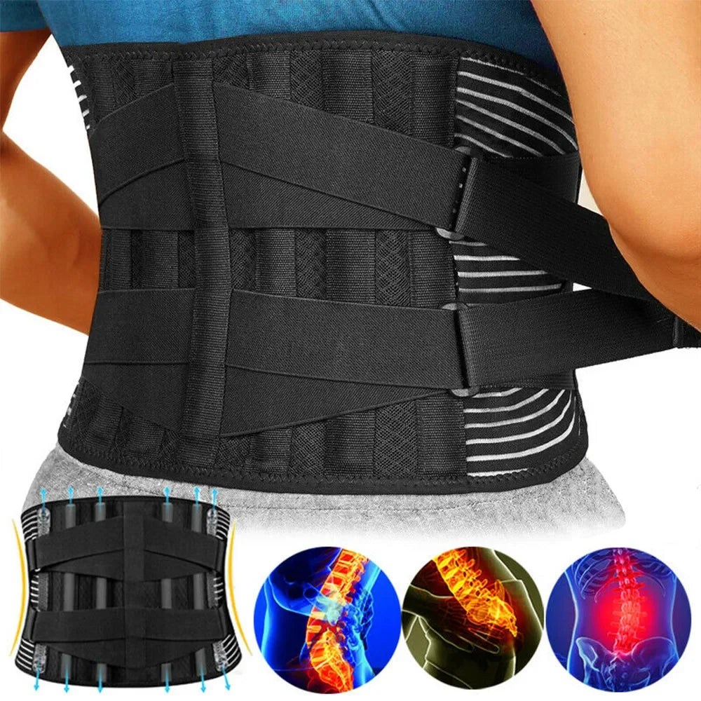 Back Brace for Posture with Lumbar Support and Adjustable Compression Straps - Image 2