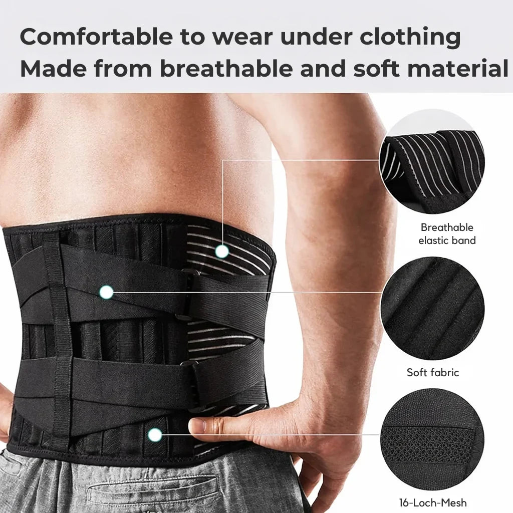 Back Brace for Posture with Lumbar Support and Adjustable Compression Straps - Image 3