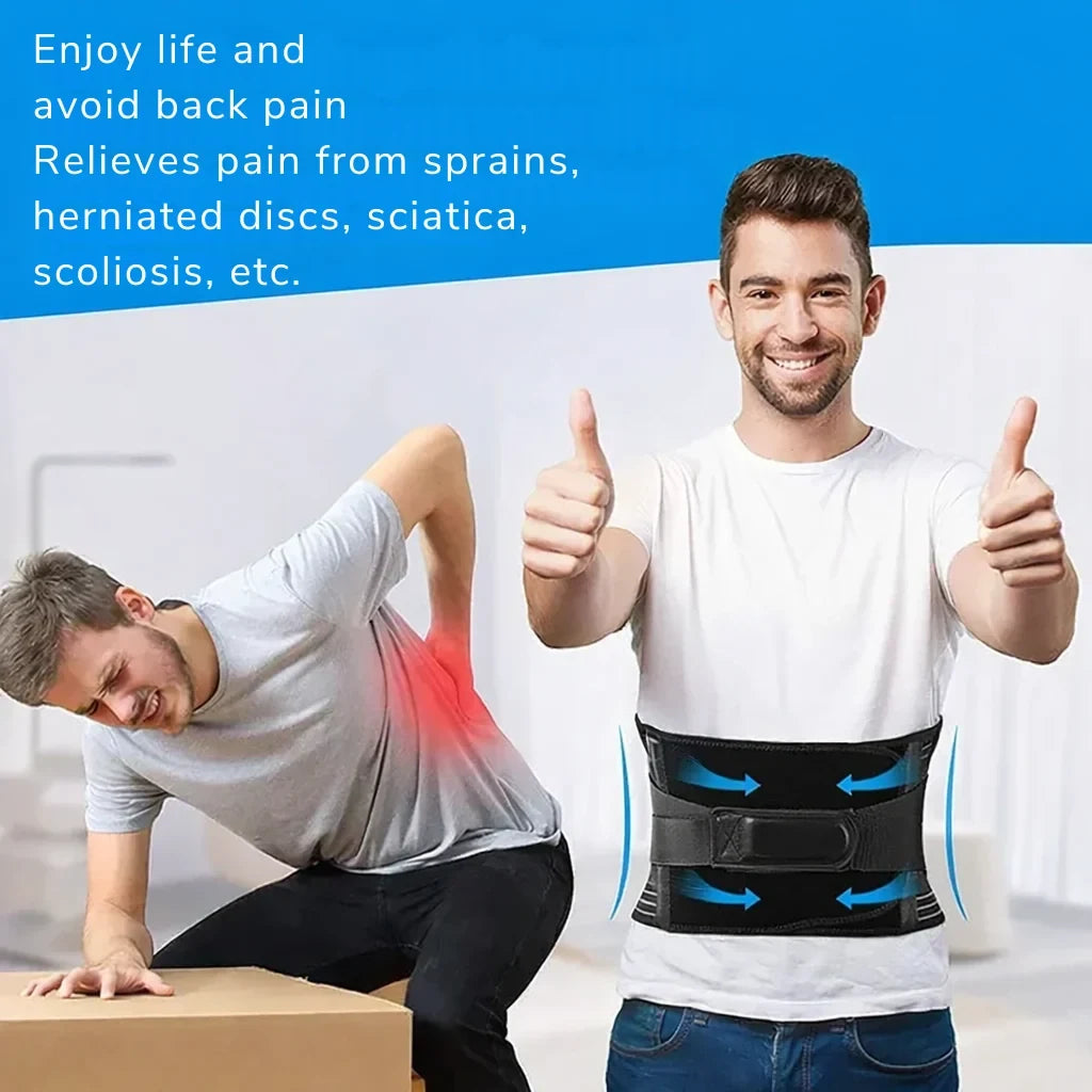 Back Brace for Posture with Lumbar Support and Adjustable Compression Straps - Image 4